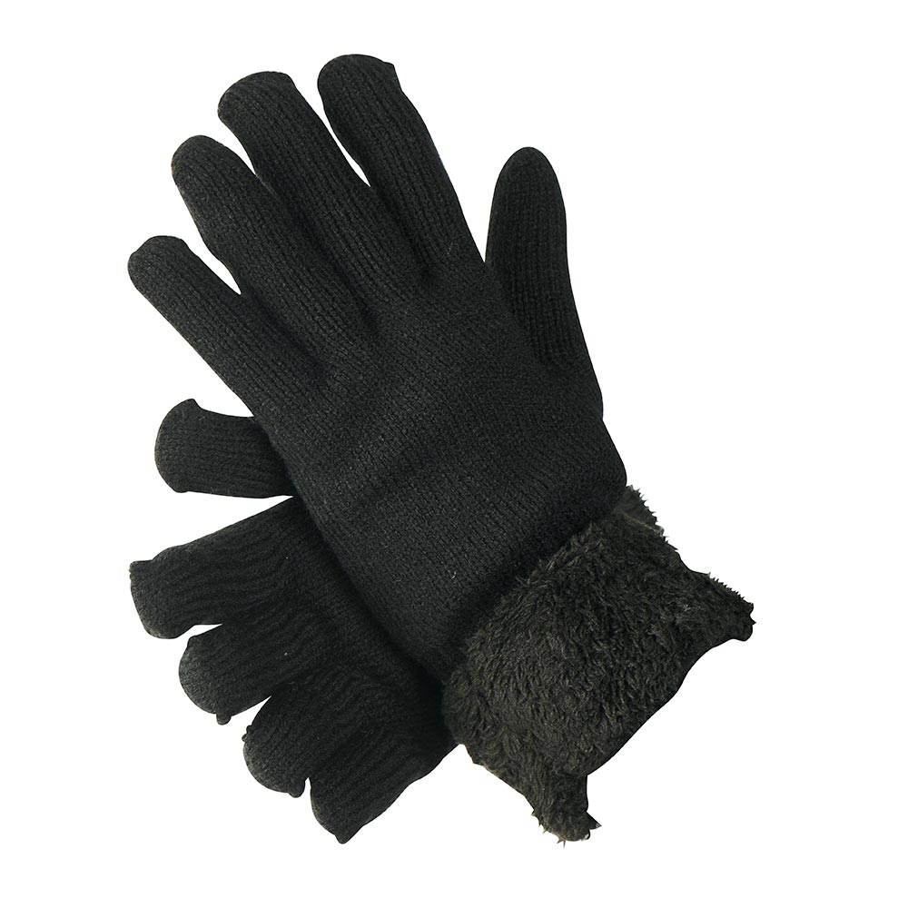 GANT FEMME REVERS ET DOUBLURE NOIR - Photo N°1