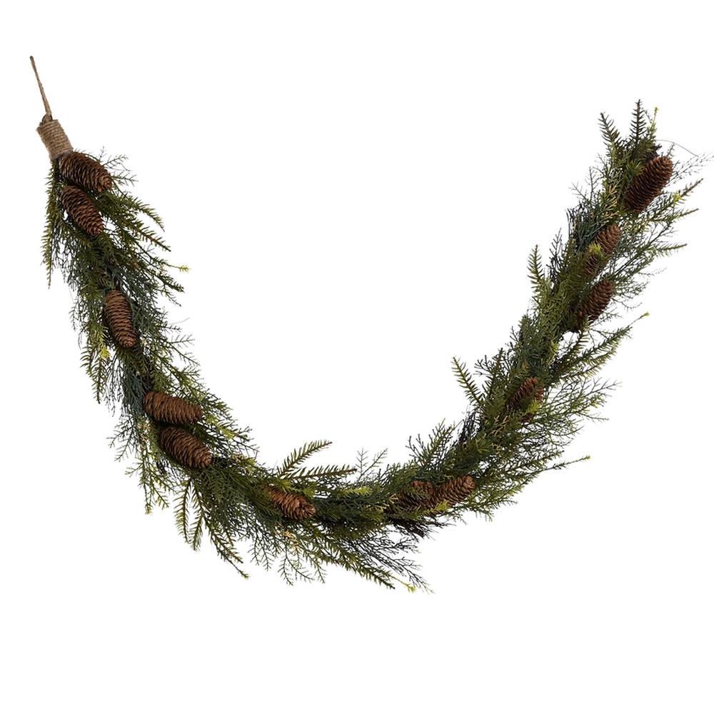 GUIRLANDE DECO DE NOEL BRANCHE DE SAPIN ET POMME DE PIN  120 CM - Photo N°1