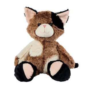 PELUCHE CHAT MOANA MARRON ECRU ET NOIR  38  cm
