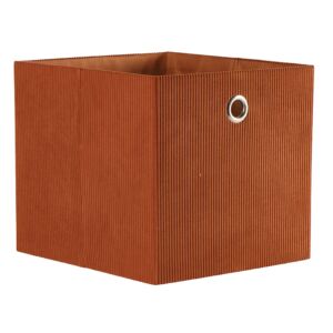COFFRE REPLIABLE TISSU VELOURS COTELE TERRACOTTA 40 X 36 X 35 CM