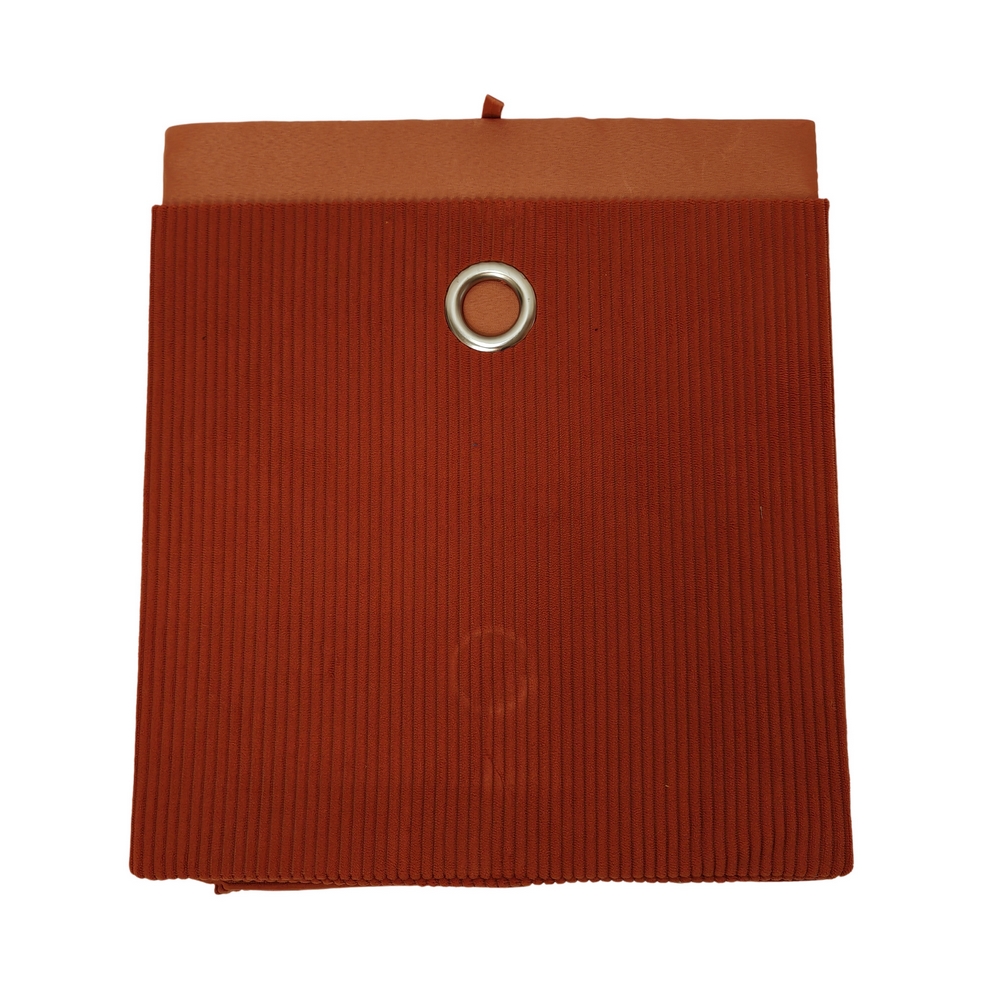 COFFRE REPLIABLE TISSU VELOURS COTELE TERRACOTTA 40 X 36 X 35 CM - Photo N°3