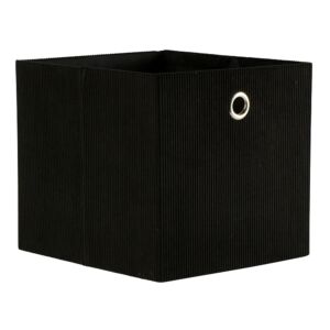 COFFRE REPLIABLE TISSU VELOURS COTELE NOIR 40 X 36 X 35 CM