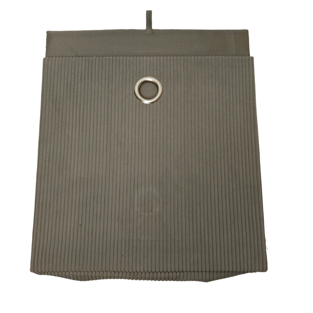 COFFRE REPLIABLE TISSU VELOURS COTELE GRIS CLAIR 40 X 36 X 35 CM - Photo N°4