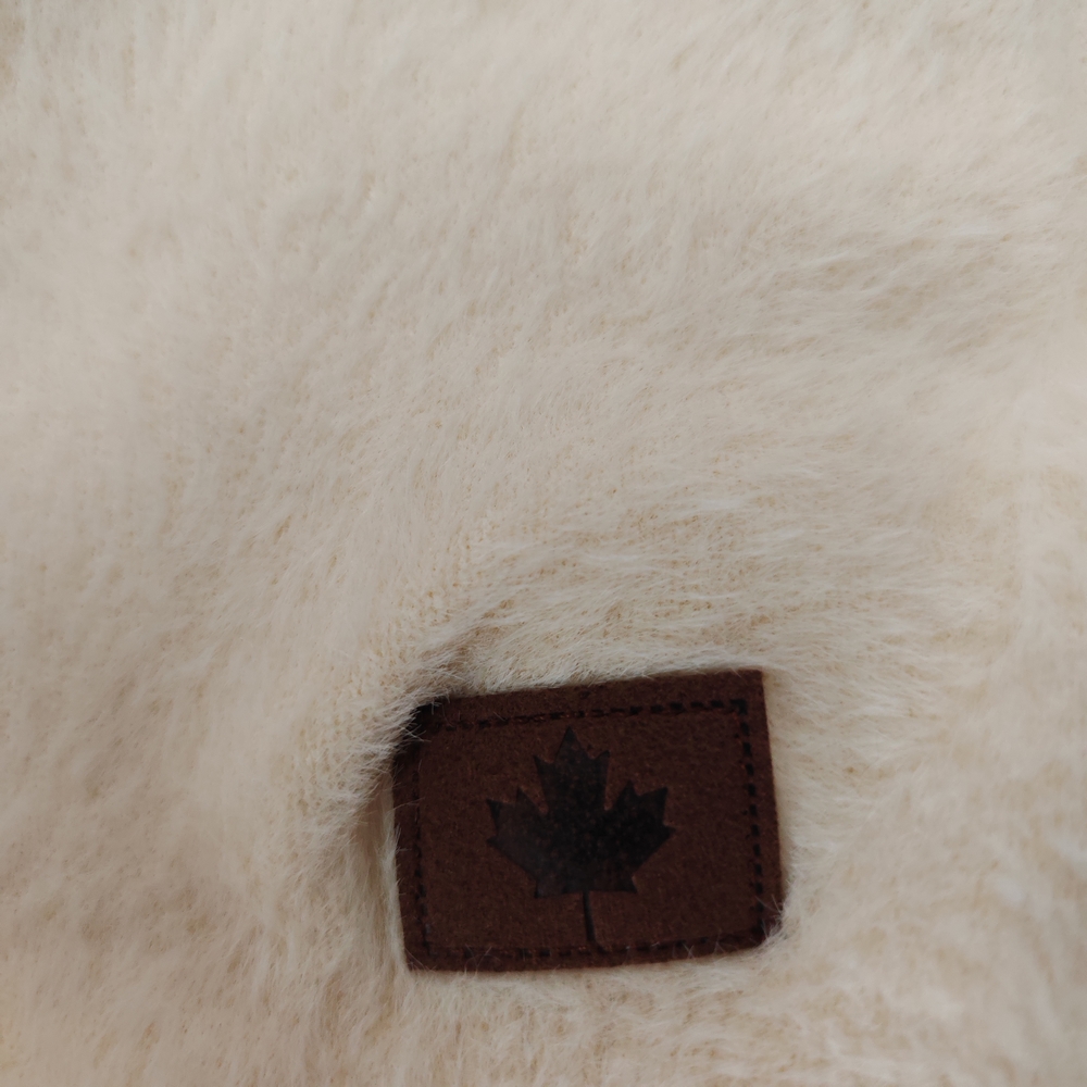 BONNET POMPON FAUSSE FOURRURE COULEUR CREME 22 X 30 CM - Photo N°5