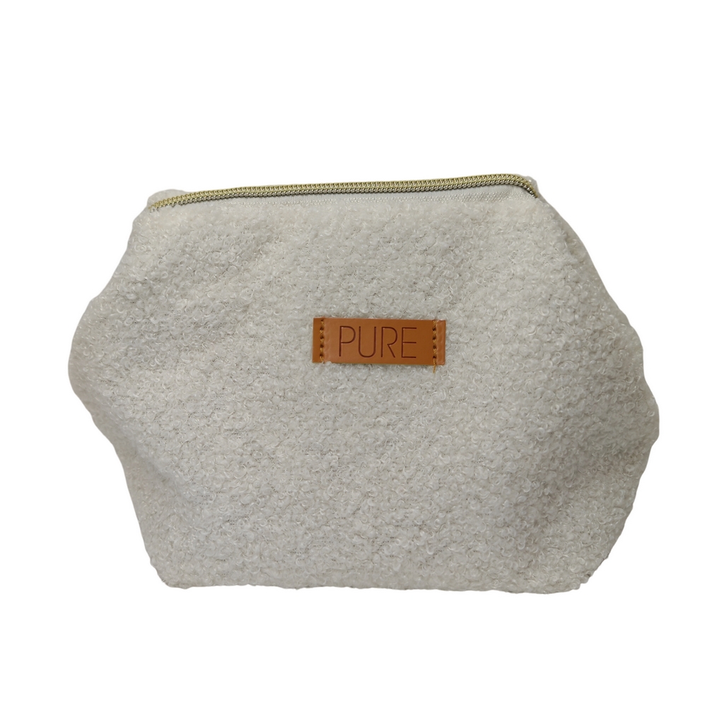 POCHETTE RECTANGULAIRE ZIPPE FAUSSE FOURRURE BLANCHE  19 X 13 X 7.5 CM - Photo N°4