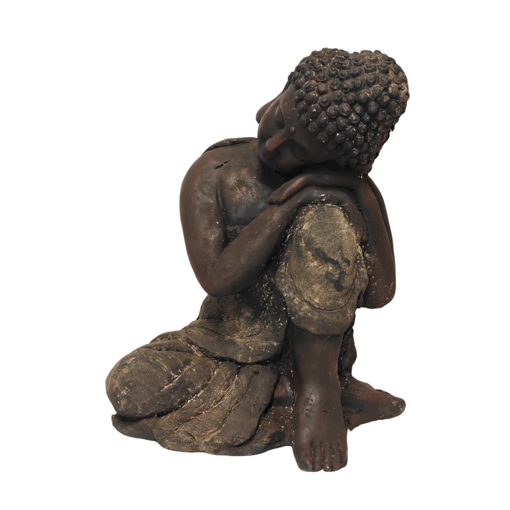 STATUE FIBRE DE VERRE SAKYAMUNI REVEUR 43 CM BOUDDHA VIEILLI - Photo N°1