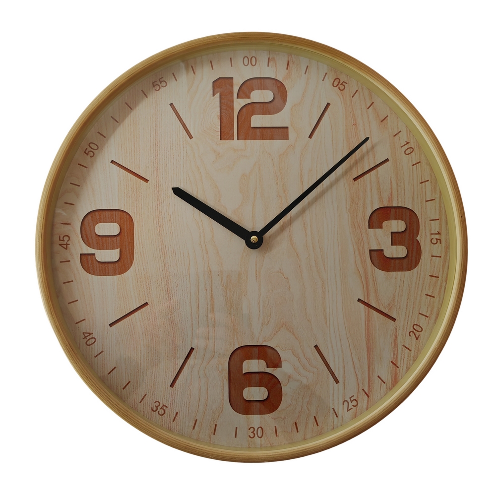 HORLOGE TEMPUS BOIS CLAIR FOND BOIS 40 CM - Photo N°1
