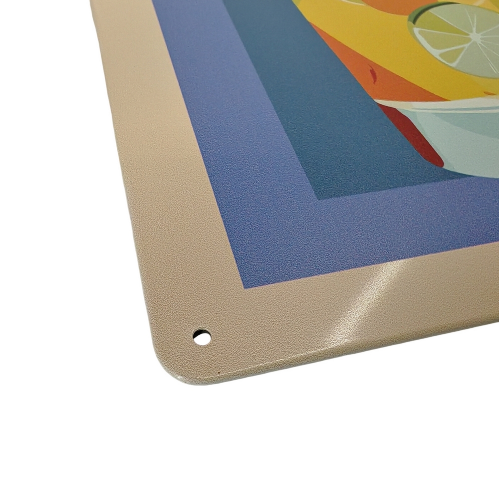 PLAQUE METAL 20X30 CM RECETTE DE GIN TONIC - Photo N°2