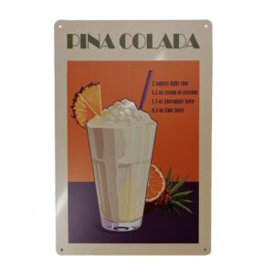 PLAQUE METAL 20X30 CM RECETTE DE PINA COLADA