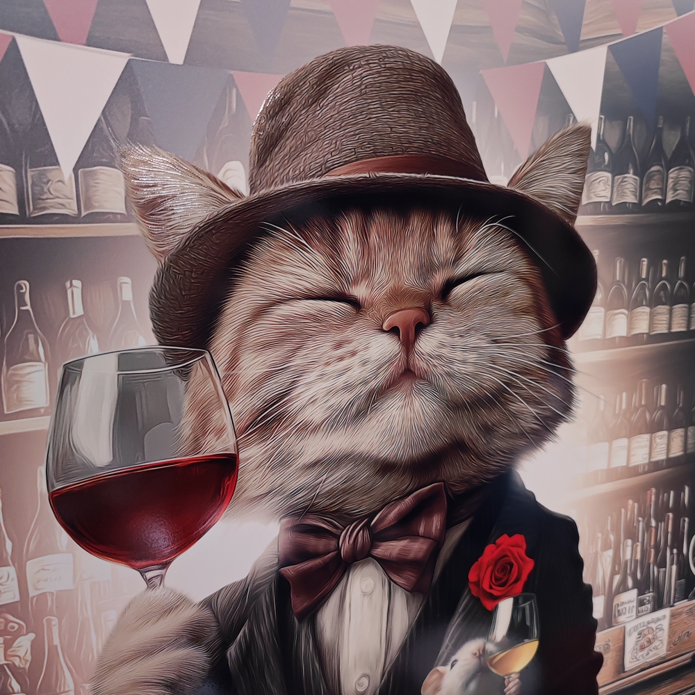 TOILE IMPRESSION S BINET CHAT- BLIS ENCADREMENT NOIR 63 X 83 CM - Photo N°2