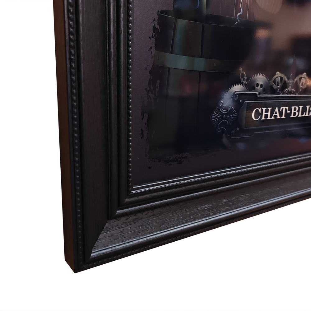 TOILE IMPRESSION S BINET CHAT- BLIS ENCADREMENT NOIR 63 X 83 CM - Photo N°6