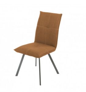 CHAISE ASCOT PIED METAL GRIS MAT ASSISE TISSU TERRACOTTA 45 X 64 X 95 CM