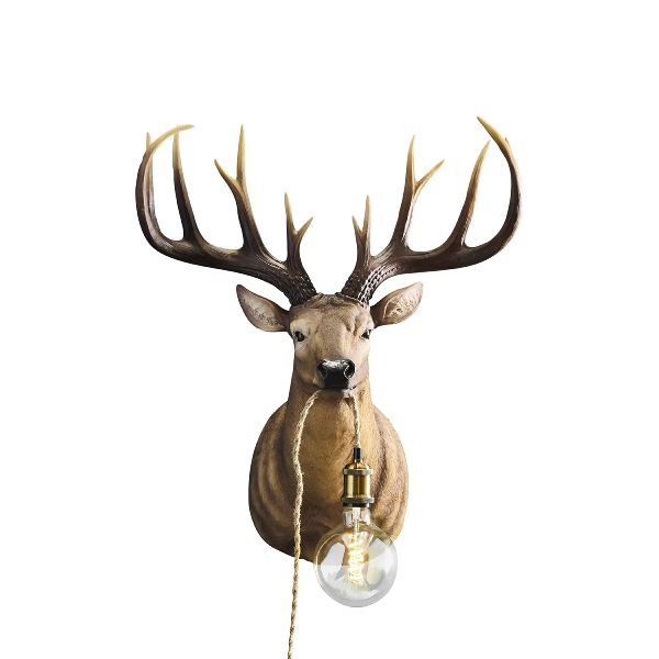 APPLIQUE CERF COULEUR NATUREL EN RESINE 73.5 X 57.5 X 41.5 CM - Photo N°1