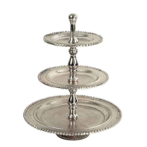 SERVITEUR TROIS NIVEAUX EN ALUMINIUM 54 X 66 X 54 CM - Photo N°1