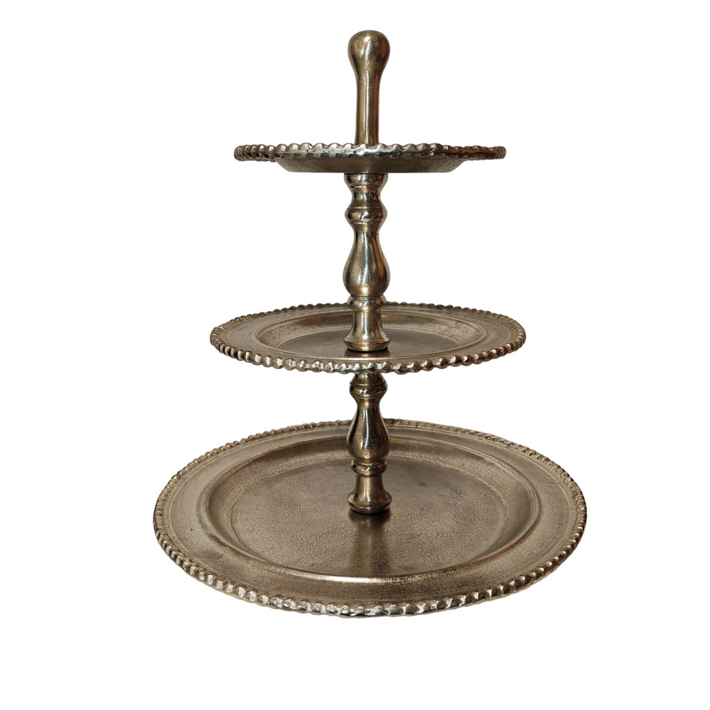 SERVITEUR TROIS NIVEAUX EN ALUMINIUM 54 X 66 X 54 CM - Photo N°4