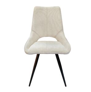 CHAISE STOCKHOLM PIEDS ANGULAIRE METAL NOIR ASSISE TISSU IVOIRE 51.5 X 62 X 95CM