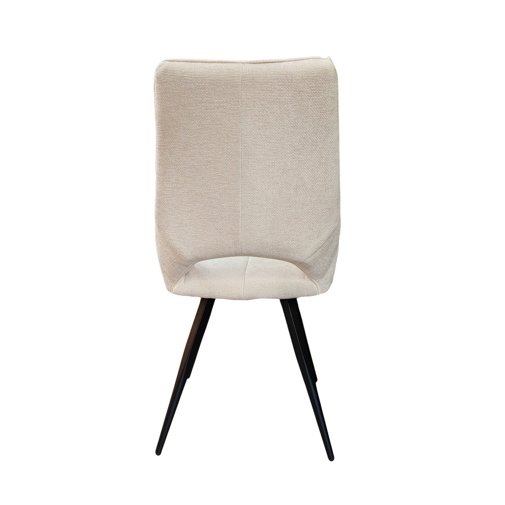 CHAISE STOCKHOLM PIEDS ANGULAIRE METAL NOIR ASSISE TISSU IVOIRE 51.5 X 62 X 95CM - Photo N°5