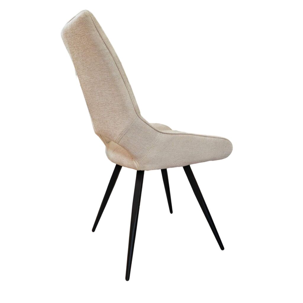 CHAISE STOCKHOLM PIEDS ANGULAIRE METAL NOIR ASSISE TISSU IVOIRE 51.5 X 62 X 95CM - Photo N°7