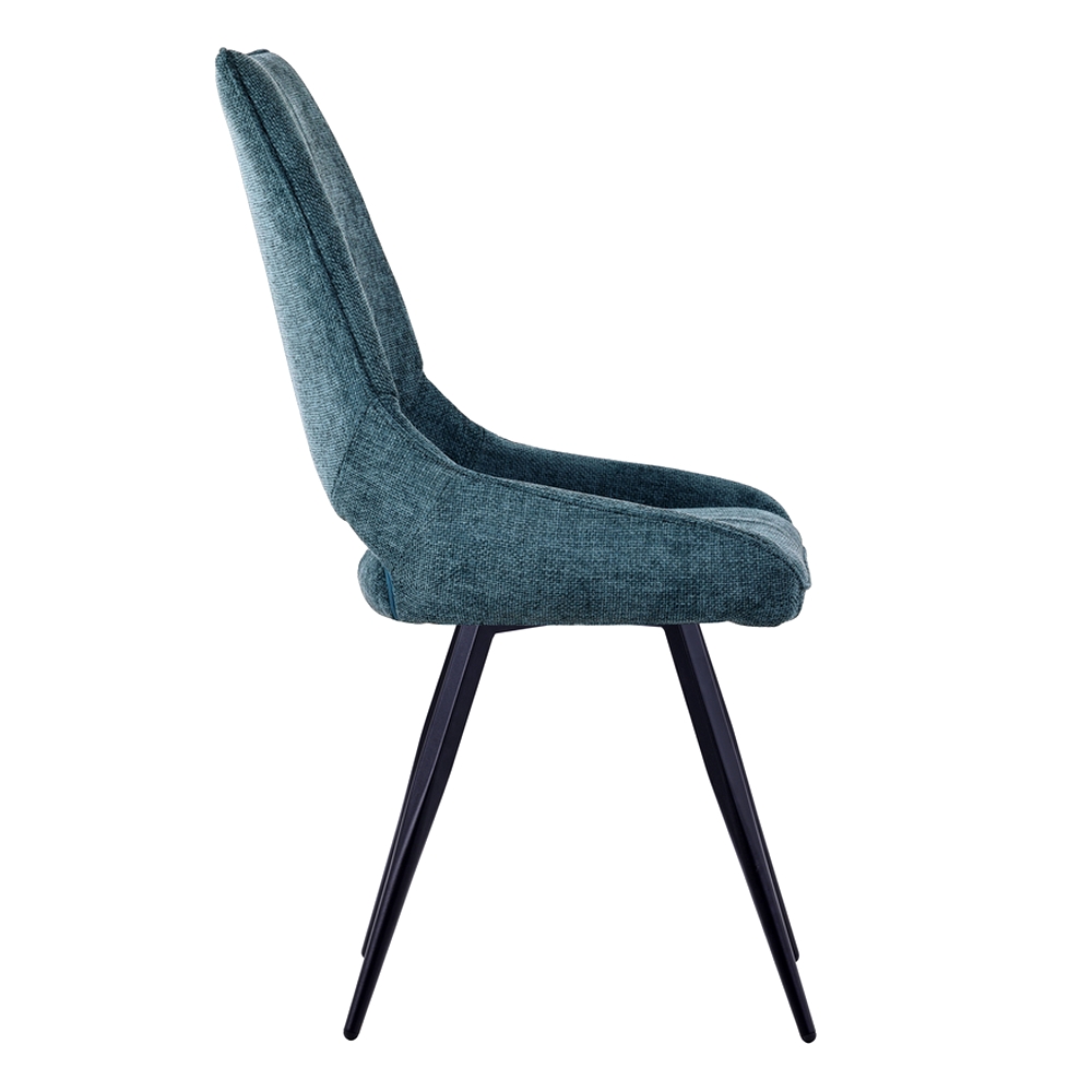 CHAISE STOCKHOLM PIEDS ANGULAIRE METAL NOIR ASSISE TISSU BLEU P 51.5 X 62 X 95CM - Photo N°4