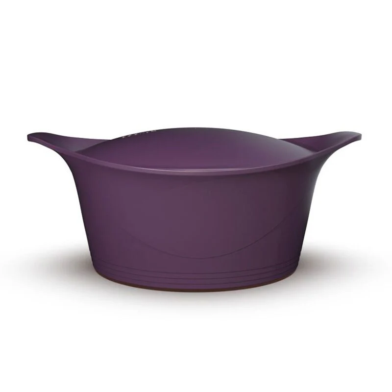 L'INCROYABLE COCOTTE 28 CM COULEUR PRUNE SANS BOUTON NI MANIQUE - Photo N°4