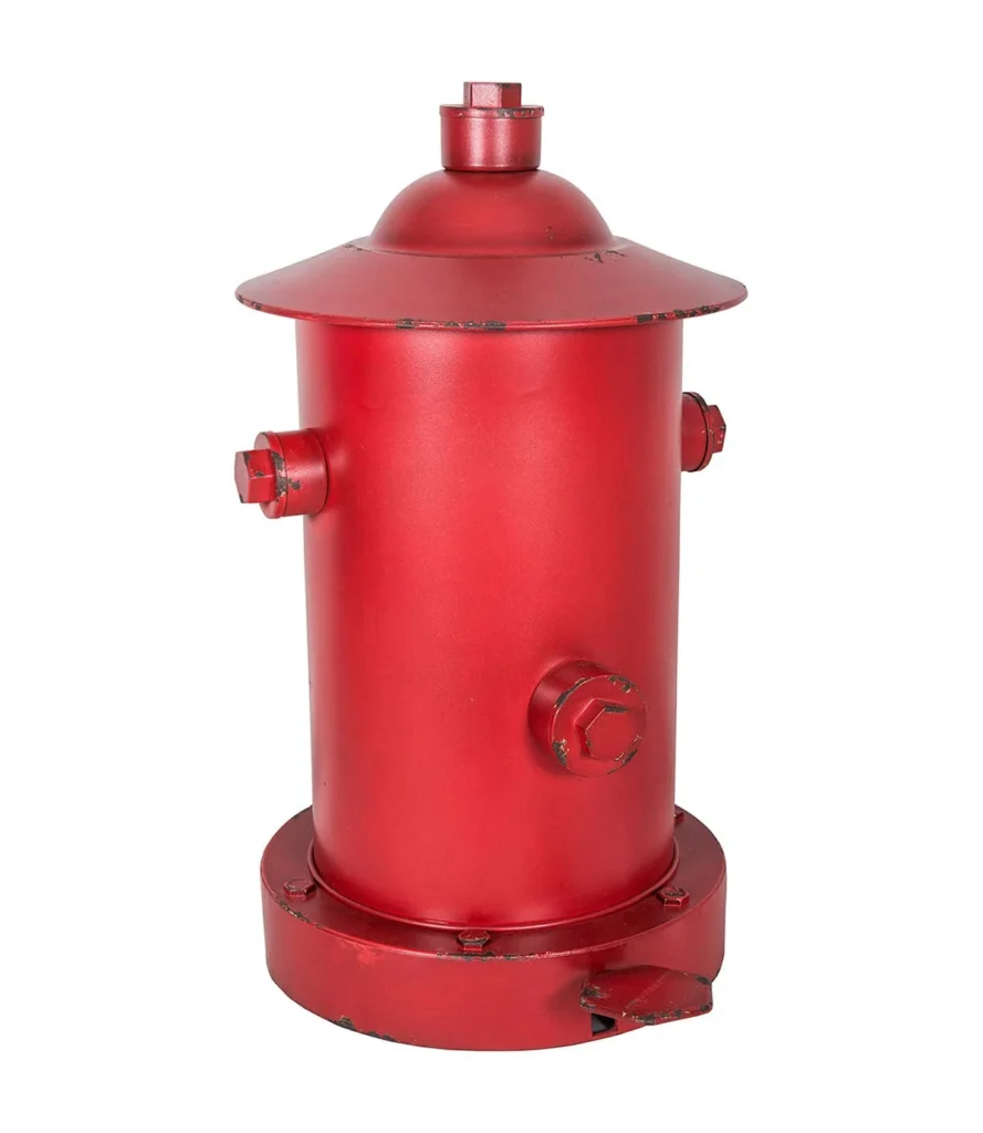 POUBELLE BORNE A INCENDIE METAL ROUGE 54 X 40 CM - Photo N°7