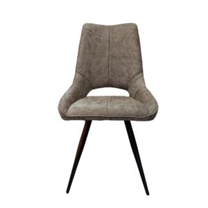 CHAISE STOCKHOLM PIEDS ANGULAIRE METAL NOIR ASSISE TISSU TAUPE 51.5 X 62 X 95CM