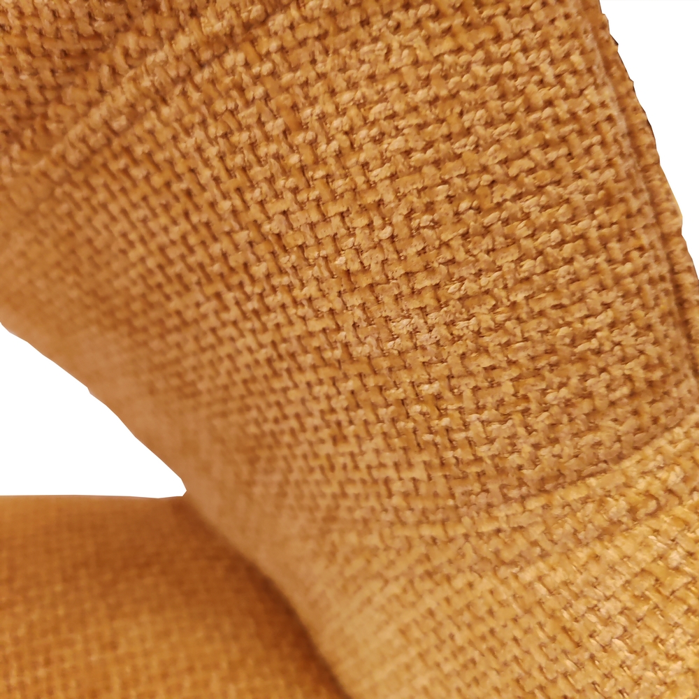 CHAISE STOCKHOLM PIED ANGULAIRE METAL NOIR ASSISE TISSU MOUTARDE 51.5 X 62 X95CM - Photo N°4