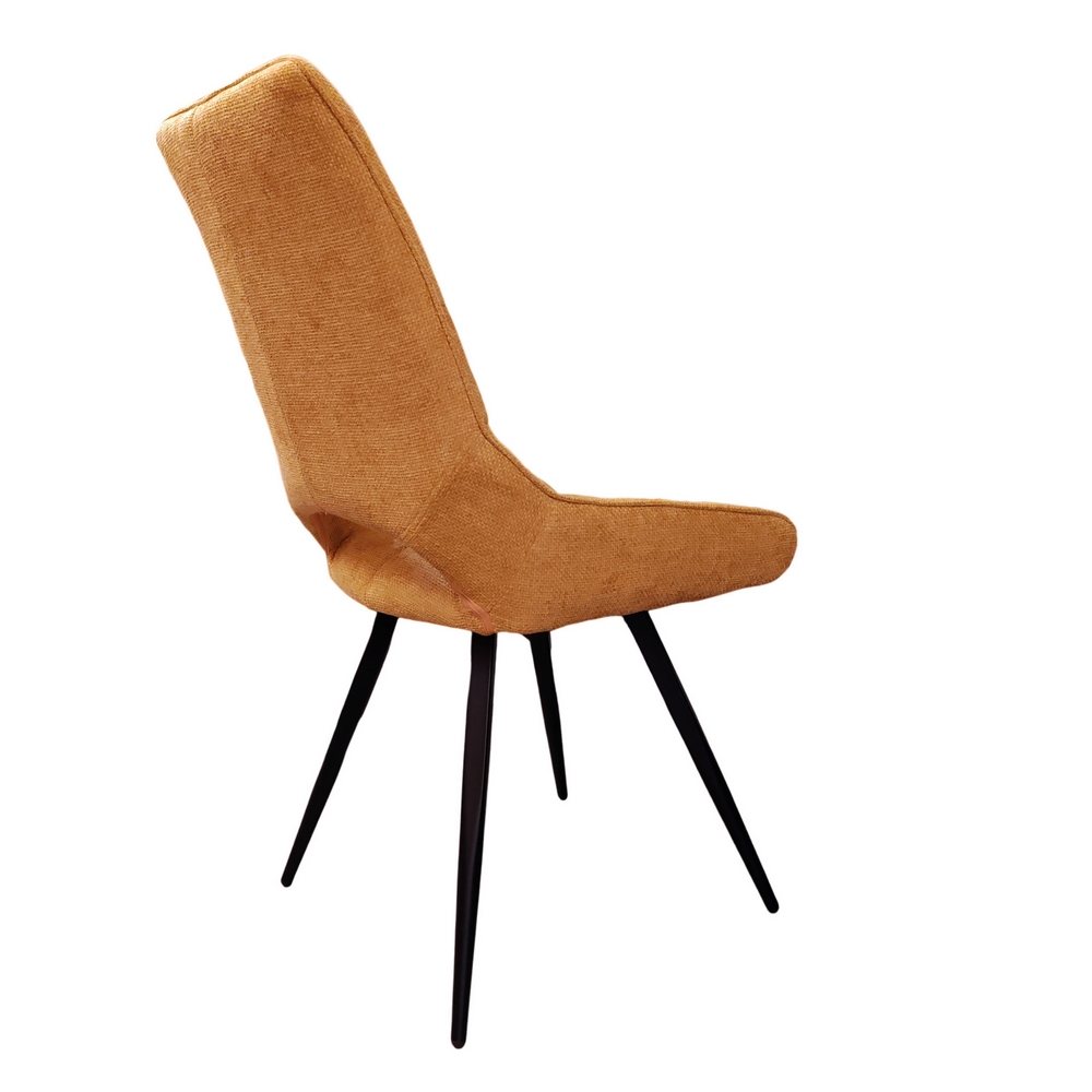 CHAISE STOCKHOLM PIED ANGULAIRE METAL NOIR ASSISE TISSU MOUTARDE 51.5 X 62 X95CM - Photo N°8