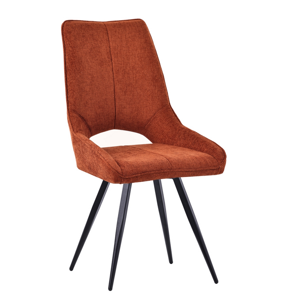 CHAISE STOCKHOLM PIEDS ANGULAIRE METAL NOIR ASSISE TISSU TERRAC 51.5 X 62 X 95CM - Photo N°1