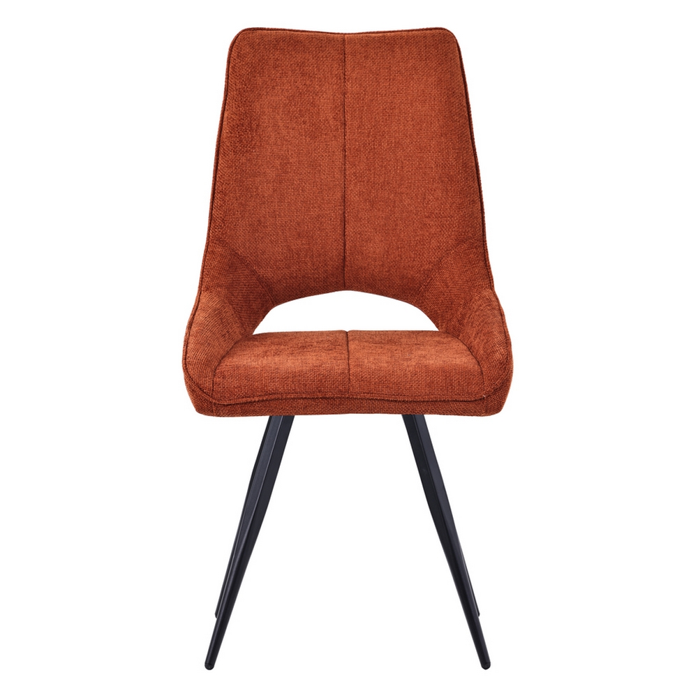 CHAISE STOCKHOLM PIEDS ANGULAIRE METAL NOIR ASSISE TISSU TERRAC 51.5 X 62 X 95CM - Photo N°2