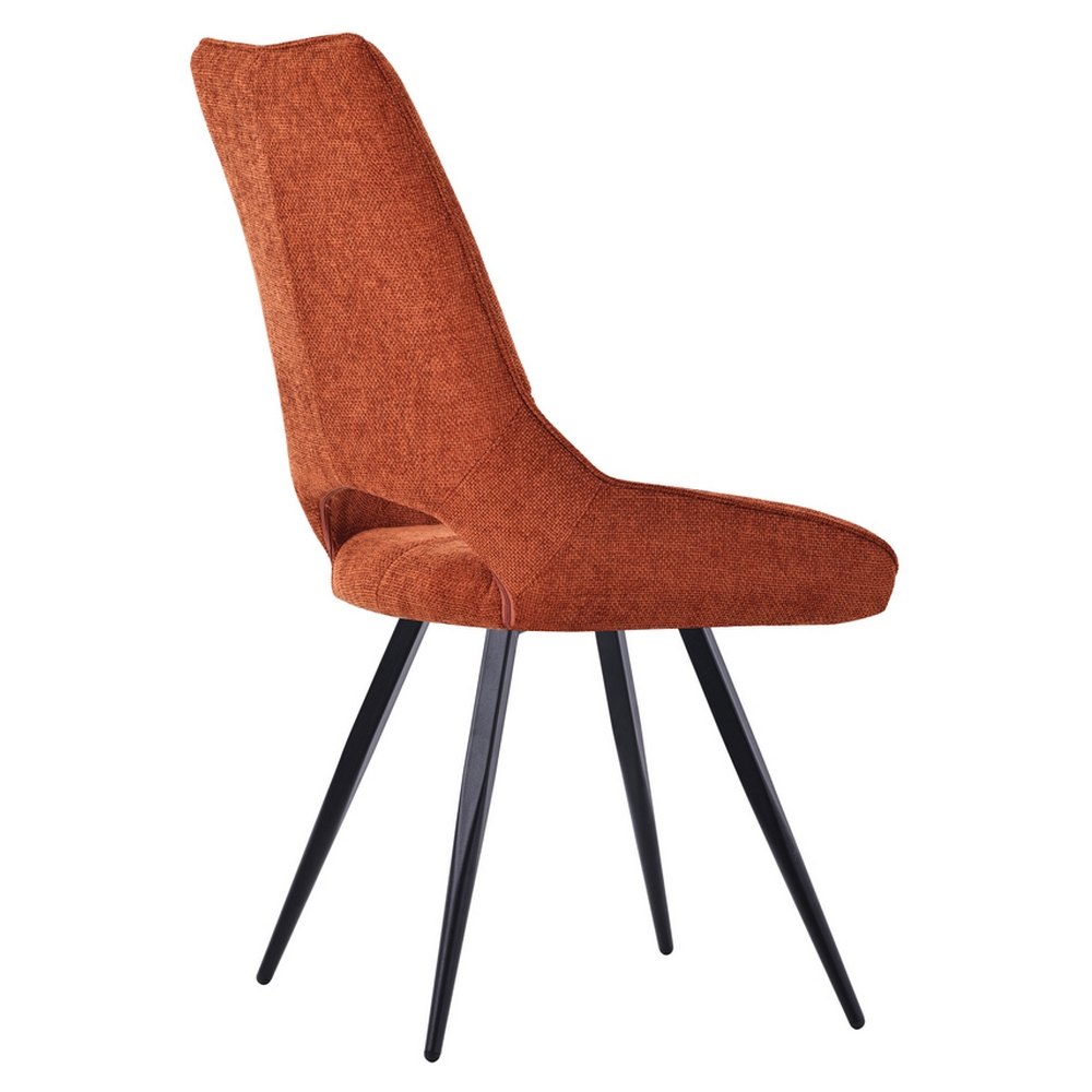 CHAISE STOCKHOLM PIEDS ANGULAIRE METAL NOIR ASSISE TISSU TERRAC 51.5 X 62 X 95CM - Photo N°4