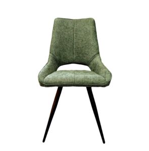 CHAISE STOCKHOLM PIEDS ANGULAIRE METAL NOIR ASSISE TISSU KAKI 51.5 X 62 X 95CM