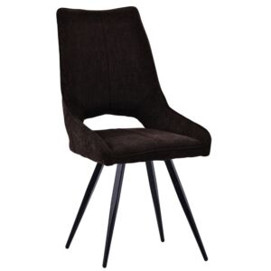 CHAISE STOCKHOLM PIEDS ANGULAIRE METAL NOIR ASSISE TISSU NOIR 51.5 X 62 X 95 CM