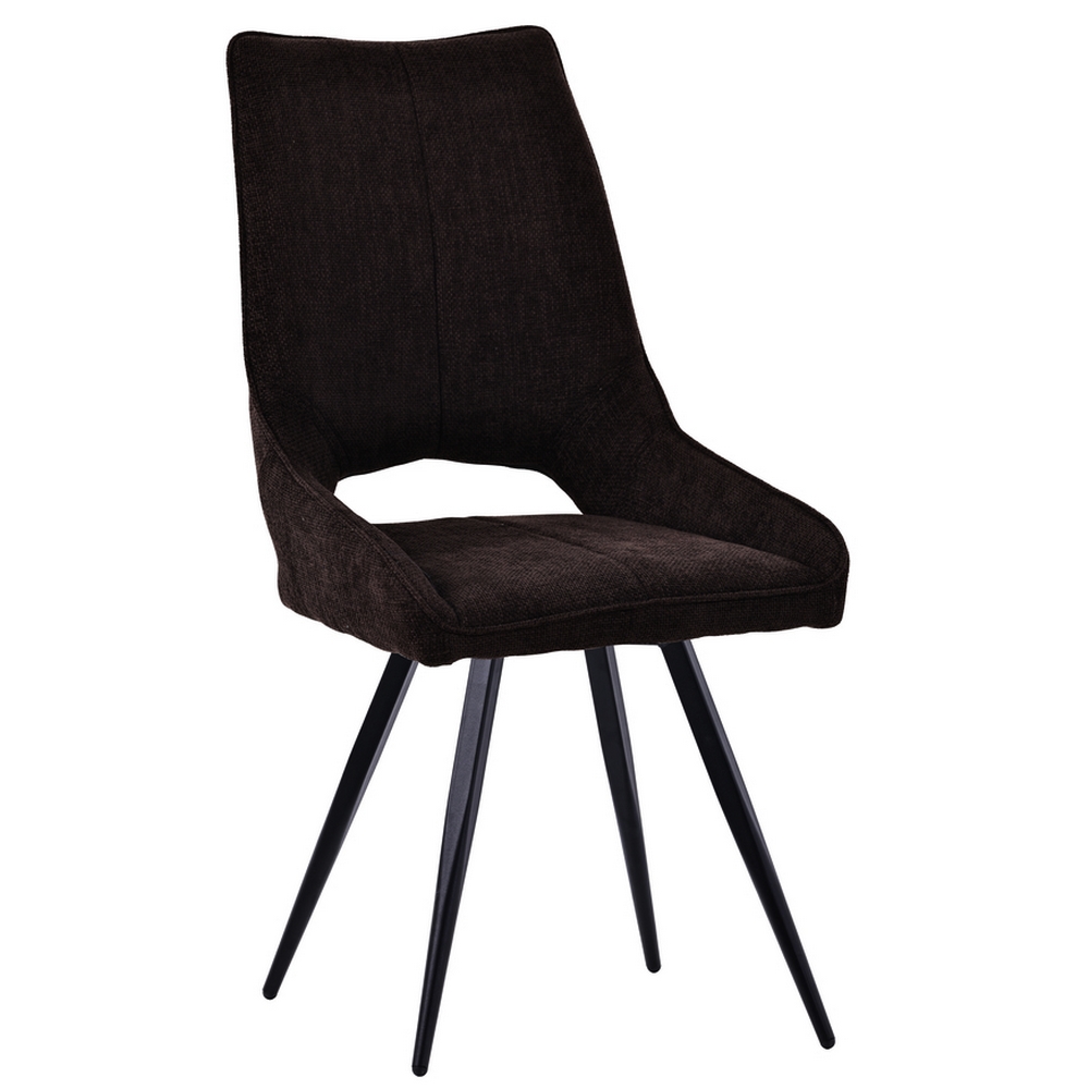 CHAISE STOCKHOLM PIEDS ANGULAIRE METAL NOIR ASSISE TISSU NOIR 51.5 X 62 X 95 CM - Photo N°1