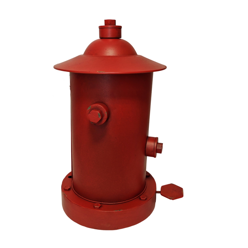 POUBELLE BORNE A INCENDIE METAL ROUGE 54 X 40 CM - Photo N°5