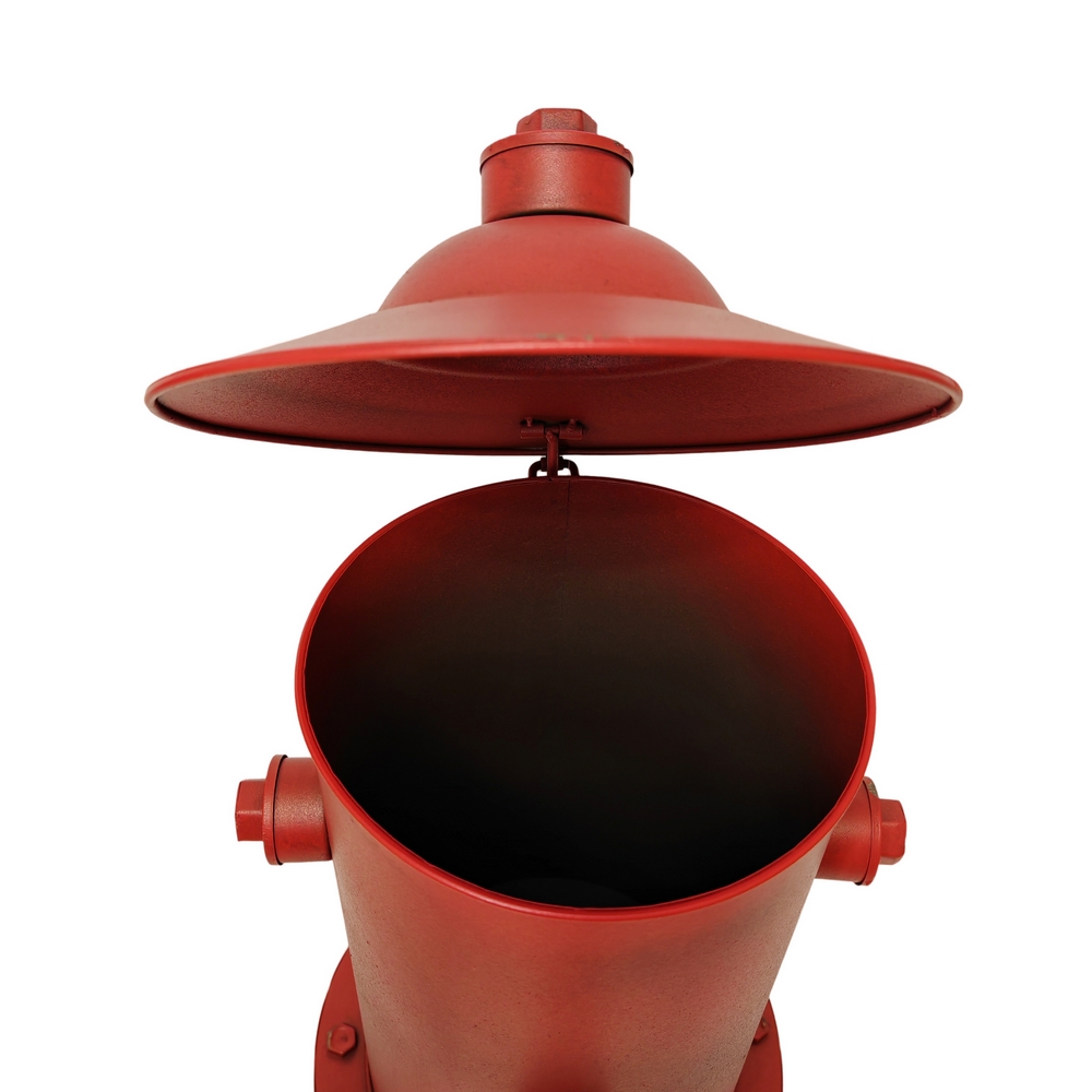 POUBELLE BORNE A INCENDIE METAL ROUGE 54 X 40 CM - Photo N°4