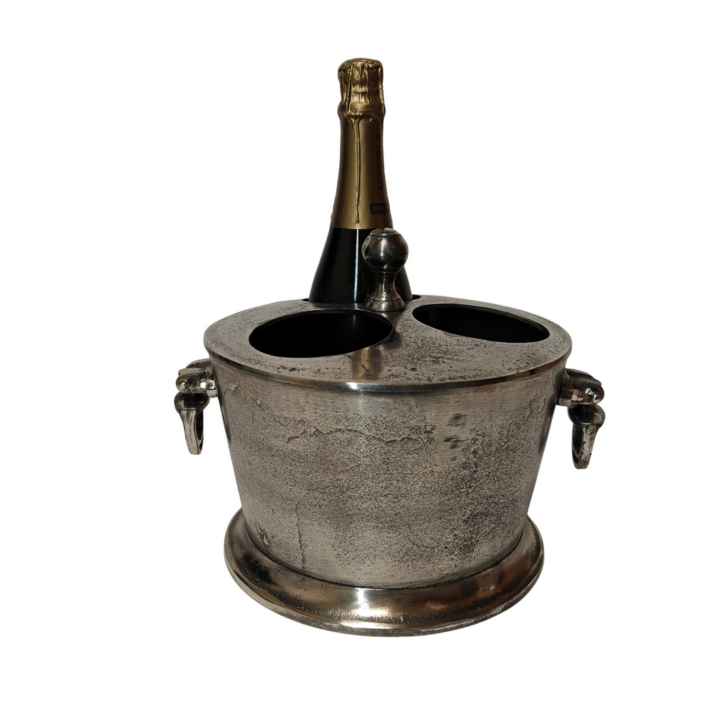 SEAU A CHAMPAGNE RAFRAICHISSEUR FONTE D'ALUMINIUM  30 x 27 x 25 cm - Photo N°5