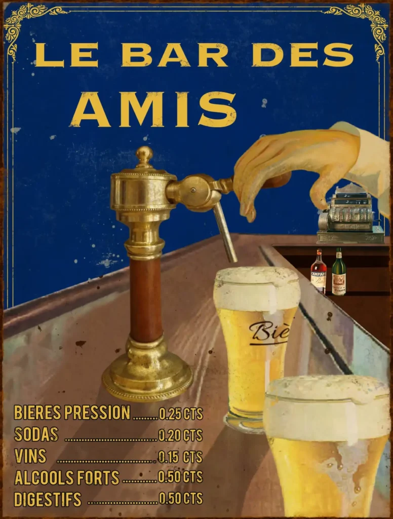 PLAQUE METAL LE BAR DES AMIS  25 X 33 CM - Photo N°4