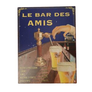 PLAQUE METAL LE BAR DES AMIS  25 X 33 CM