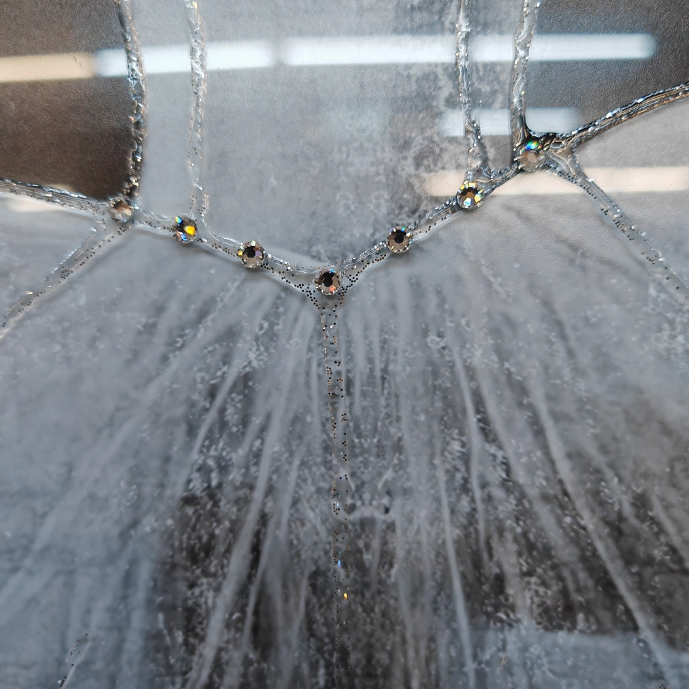 DANSEUSE EN TUTU ENCADRE LIQUID ART ET STRASS 75 X 75 CM - Photo N°4