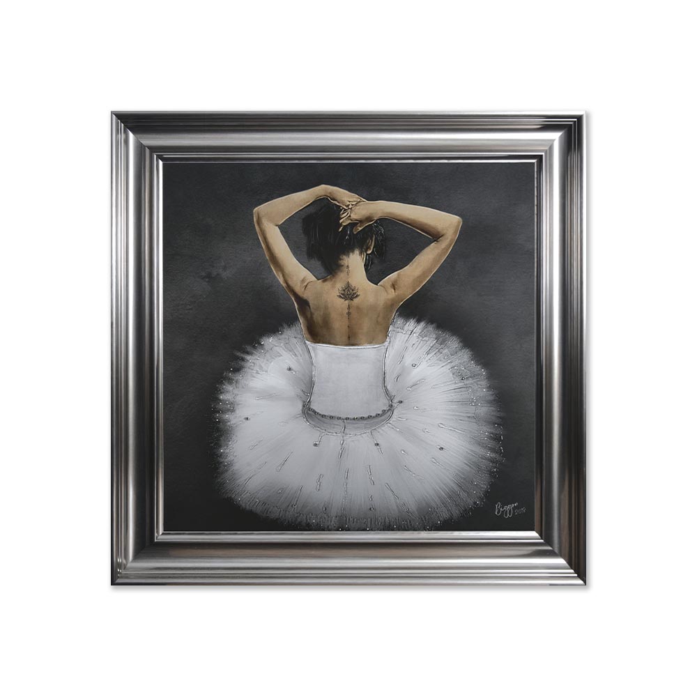 DANSEUSE EN TUTU ENCADRE LIQUID ART ET STRASS 75 X 75 CM - Photo N°5
