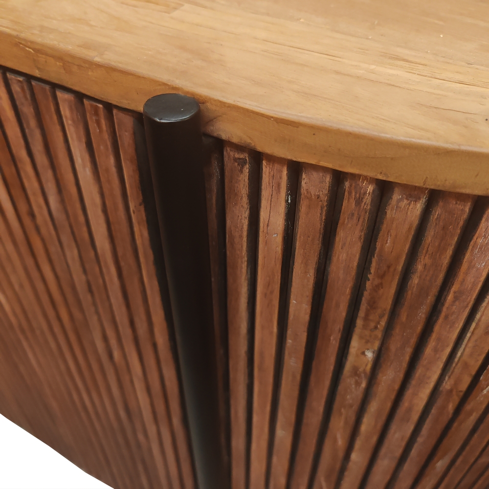 BAHUT BAS TROMS 2 PORTES 3 TIROIRS 200 X 85 X 50 CM MAHOGANY ET TECK RECYCLE - Photo N°8