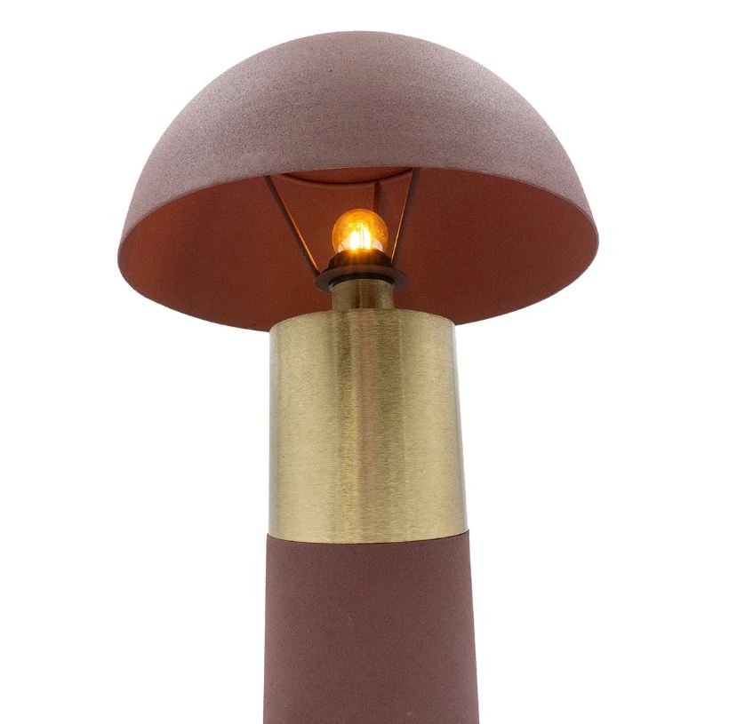 LAMPE A POSER BOUCLIER METAL PARME ET OR 31 X 31 X 45 CM - Photo N°3