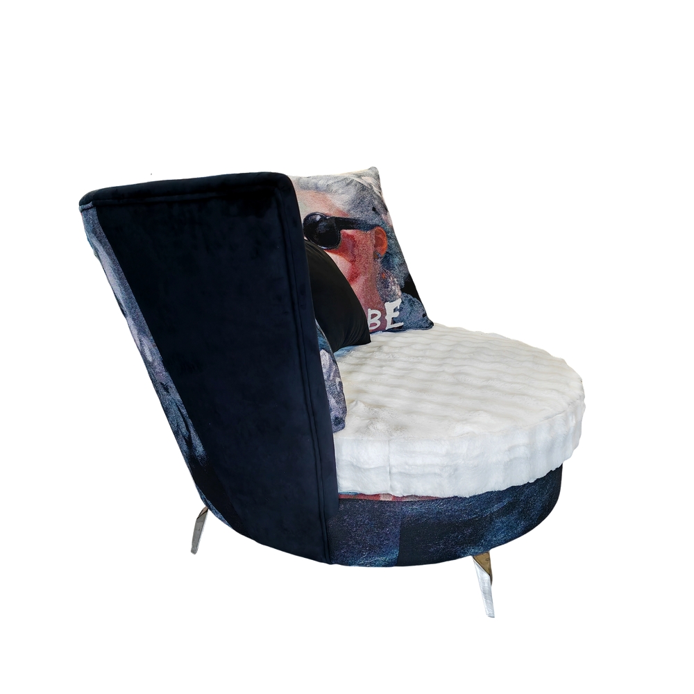 FAUTEUIL MADONNA MARIE ANTOINETTE ET PELUCHE 148 X 128 X 108 CM - Photo N°5