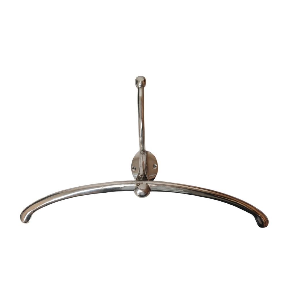 PATERE ET CINTRE EN ALUMINIUM POLI 39 X 21 X 14 CM - Photo N°1