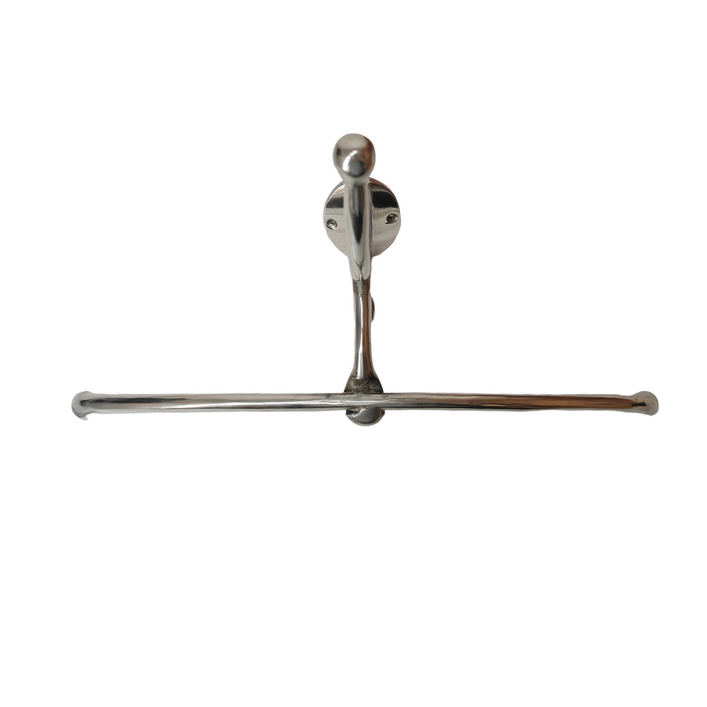 PATERE ET CINTRE EN ALUMINIUM POLI 39 X 21 X 14 CM - Photo N°2