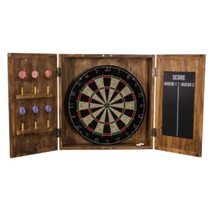 ARMOIRE MURALE JEUX DE FLECHETTES PORTES EN BOIS DIM 53.5 X 53.5 X 11.5 CM