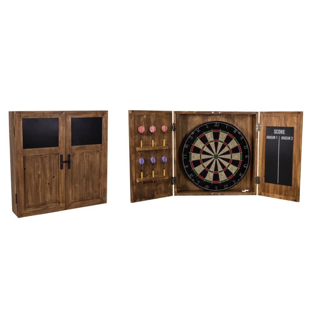 ARMOIRE MURALE JEUX DE FLECHETTES PORTES EN BOIS DIM 53.5 X 53.5 X 11.5 CM - Photo N°2