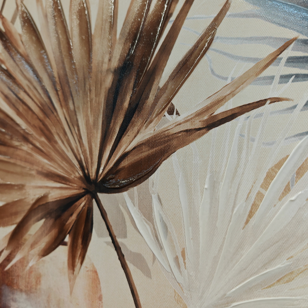 TOILE VASES ET FEUILLAGES TROPICALES 60 x 80 cm - Photo N°4