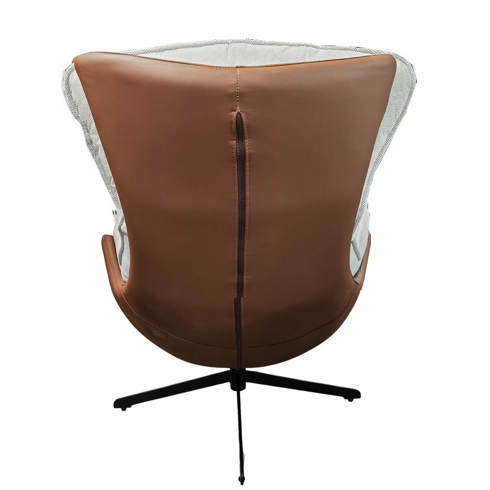 FAUTEUIL LOUNGE LARGE OEUF TISSU GRIS ASSISE GRAND CONFORT 86 X 102 X 98 CM - Photo N°8